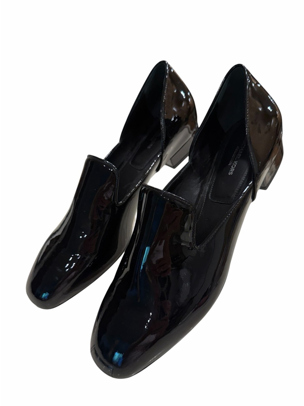 Italian Michael Kors NWOT Black Patent Leather Slip-On Loafers Size 39